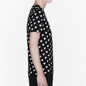 BURBERRY PRORSUM Pre-Fall 2013 Size S Navy & White Heart Graphic Cotton T-shirt